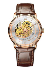 Lobinni Fashion Skeleton Dial Mens Wristwatches 40mm.