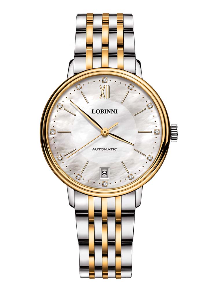 Lobinni Fashion Style Women Stainless Steel Automatic Watch 33.5mm.