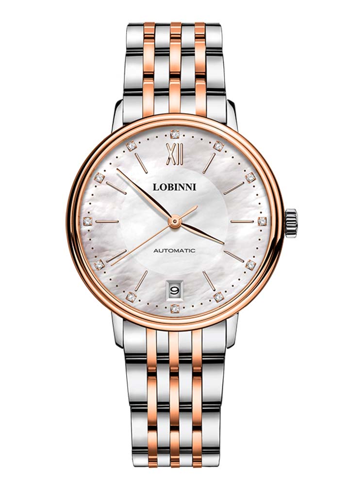 Lobinni Fashion Style Women Stainless Steel Automatic Watch 33.5mm.