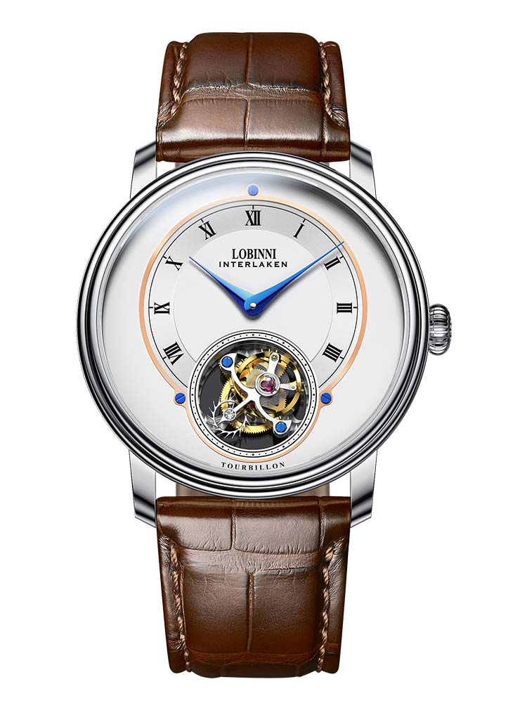 Lobinni Luxury Tourbillion Mechanical Wrist Watch 40mm.