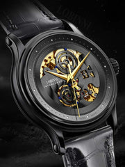Lobinni Men's Skeleton Design Wrist Watches 41.5mm.