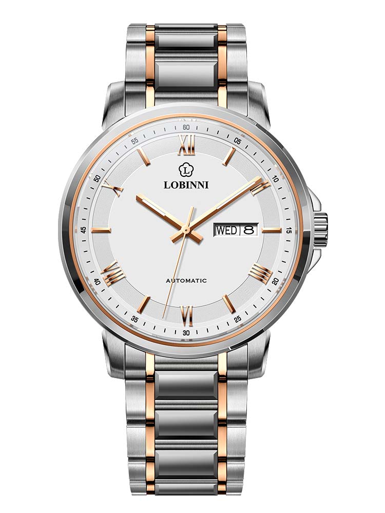 Lobinni Mens Watch Automatic Movement Stainless Steel 41.5mm.