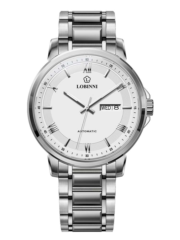 Lobinni Mens Watch Automatic Movement Stainless Steel 41.5mm.