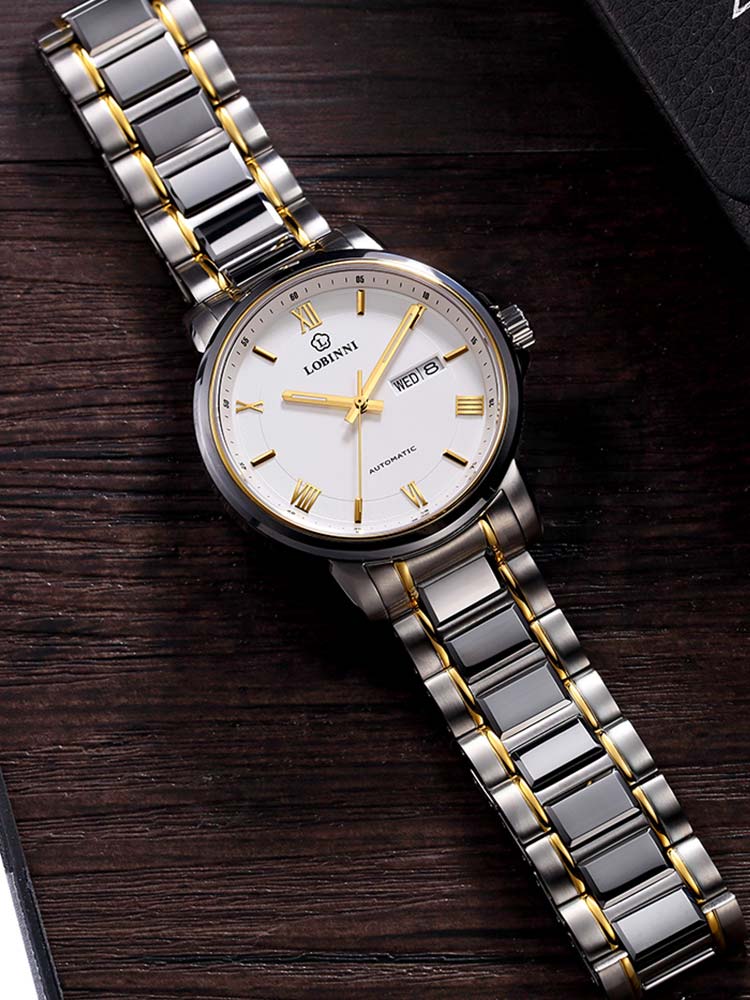 Lobinni Mens Watch Automatic Movement Stainless Steel 41.5mm.