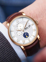 Lobinni Multi-function 24 Hours Mechanical Wrist Watches 40mm.