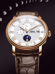 Lobinni Multi-function 24 Hours Mechanical Wrist Watches 40mm.