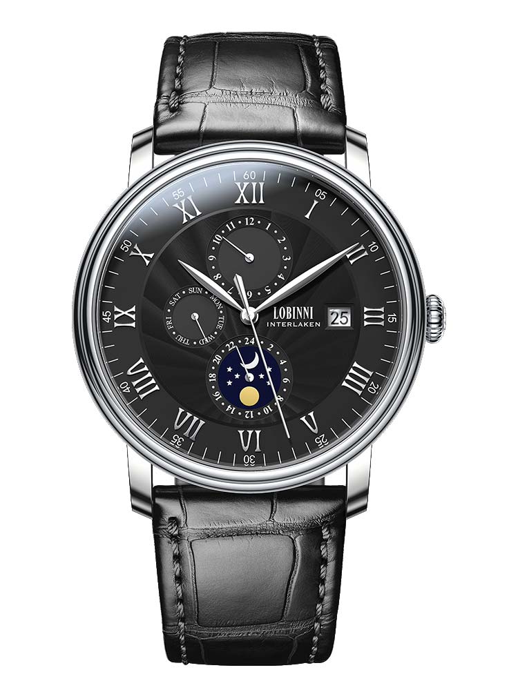 Lobinni Multi-function 24 Hours Mechanical Wrist Watches 40mm.
