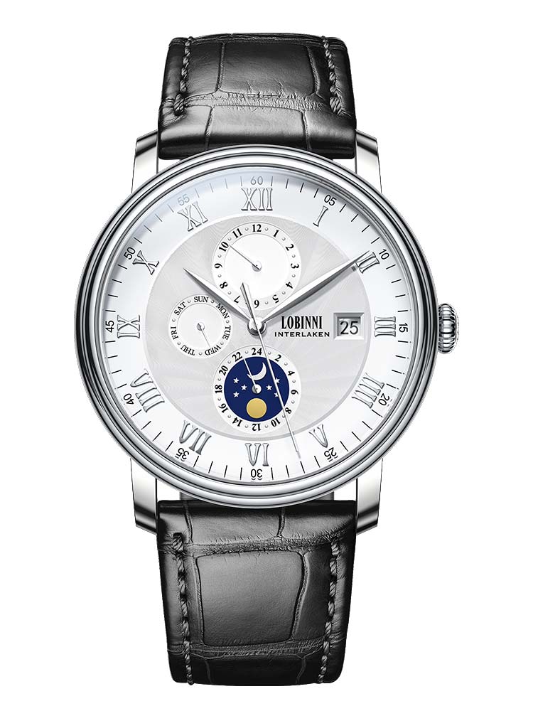 Lobinni Multi-function 24 Hours Mechanical Wrist Watches 40mm.
