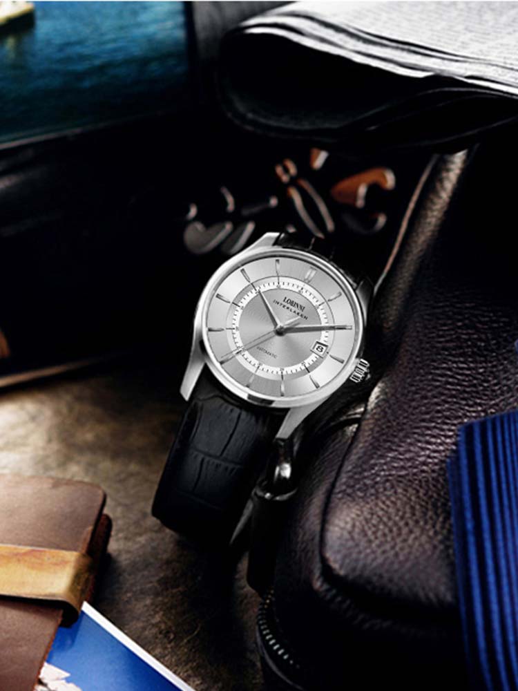 Lobinni Simple Design Mens Auto Mechanical Wristwatches 41.5mm.