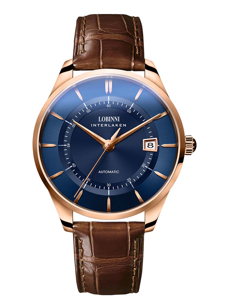 Lobinni Simple Design Mens Auto Mechanical Wristwatches 41.5mm.
