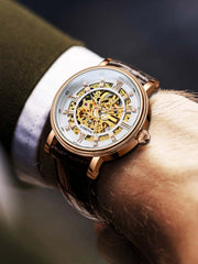 Lobinni Skeleton Design Mens Automatic Movement Watch 41mm.