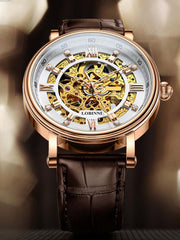 Lobinni Skeleton Design Mens Automatic Movement Watch 41mm.
