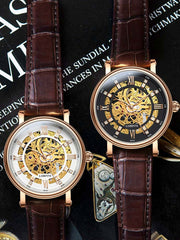 Lobinni Skeleton Design Mens Automatic Movement Watch 41mm.
