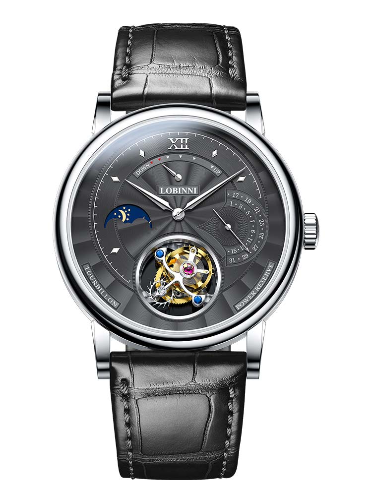Lobinni Skeleton Fashion Man Tourbillion Automatic Watches 40.5mm.
