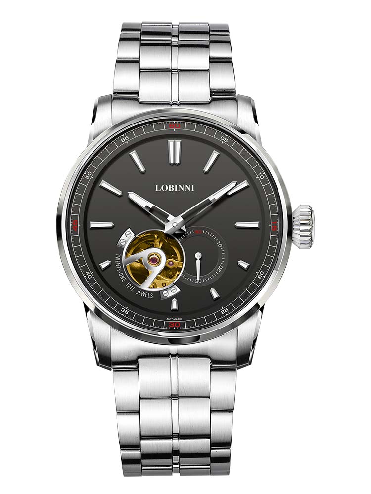 Lobinni Skeleton Second-hand Dial Automatic Watches 40mm.