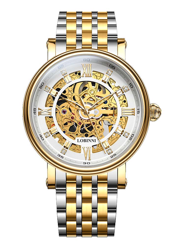 Lobinni Stainless Steel Hollow Out Wristwatches For Mens.