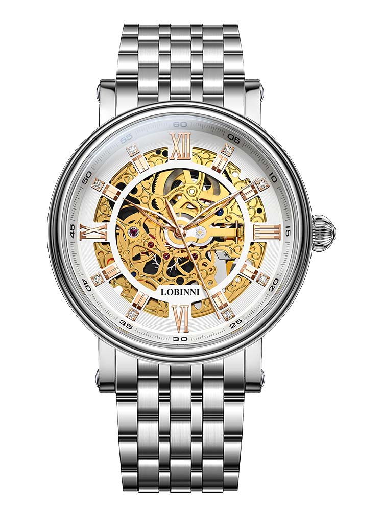 Lobinni Stainless Steel Hollow Out Wristwatches For Mens.