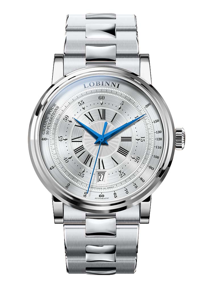 Lobinni Stainless Steel Mechanical Wrist Watch 40.5mm.