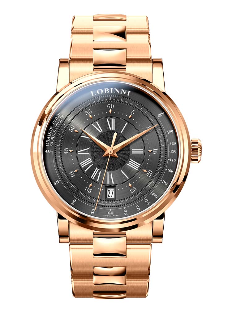 Lobinni Stainless Steel Mechanical Wrist Watch 40.5mm.
