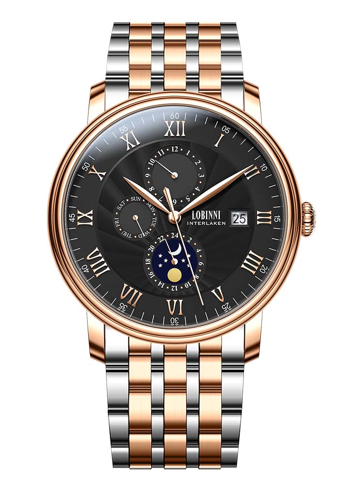 Lobinni Stainless Steel Wristwatches For Men 40mm.