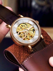 Lobinni Water-resistant  Skeleton Automatic Watch For Men 40.5mm.