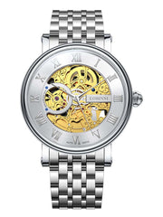 Lobinni Waterproof Skeleton Auto Movement Wristwatches For Men 40.5mm.