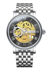 Lobinni Waterproof Skeleton Auto Movement Wristwatches For Men 40.5mm.