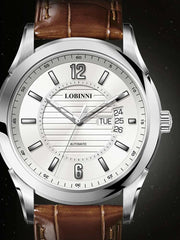 Lobinni Weekend And Date Display Mechanical Watch For Men 41.5mm.