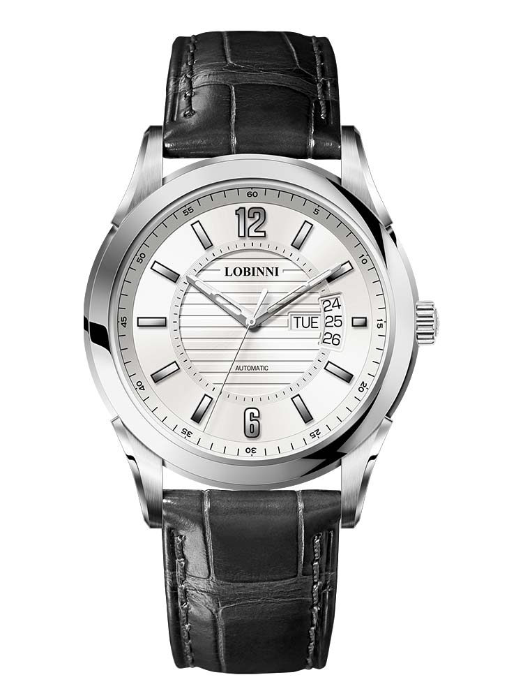 Lobinni Weekend And Date Display Mechanical Watch For Men 41.5mm.