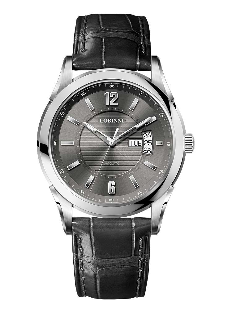 Lobinni Weekend And Date Display Mechanical Watch For Men 41.5mm.