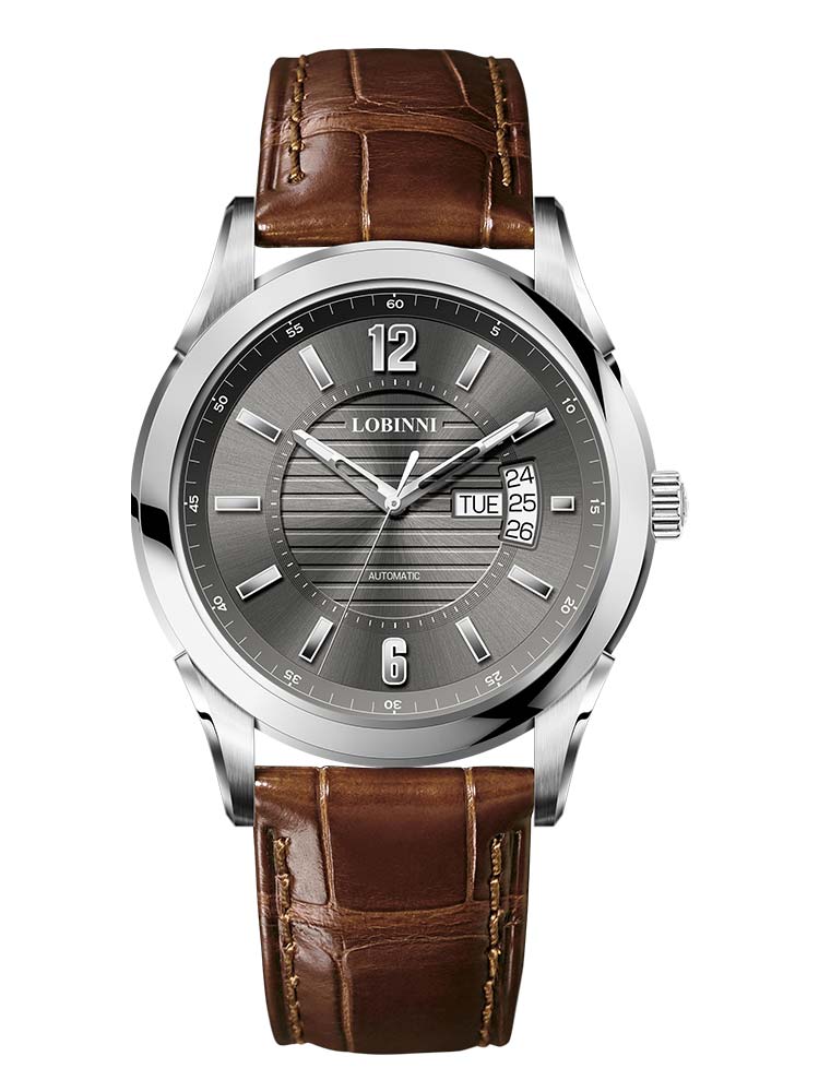 Lobinni Weekend And Date Display Mechanical Watch For Men 41.5mm.