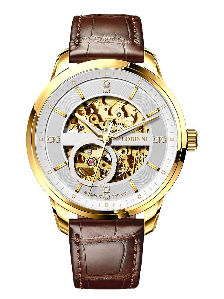 Lobinni men watch luxury mechanical Movement Wristwatches 42mm.