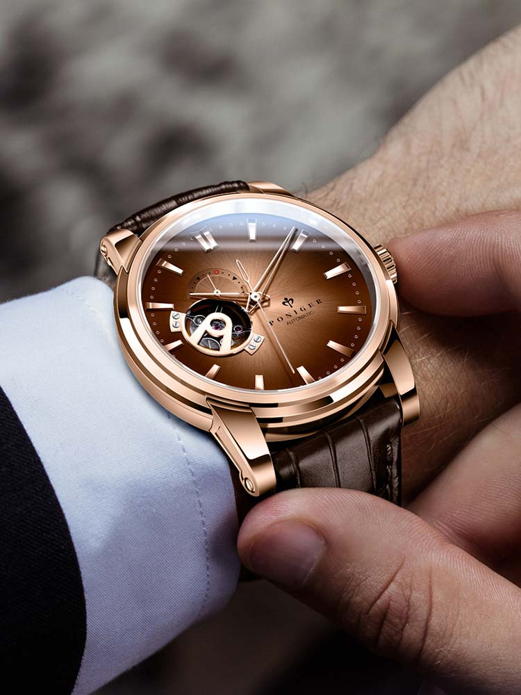 Poniger Fully Automatic Mechanical Wristwatches With Skeleton Design 42mm.