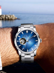 Poniger Hollow Out Modern Luxury Stainless Steel Wrist Watch 42mm.