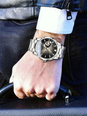 Poniger Hollow Out Modern Luxury Stainless Steel Wrist Watch 42mm.