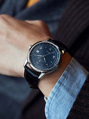 Poniger Men Leather Strap Mechanical Wrist Watch 41.5mm.
