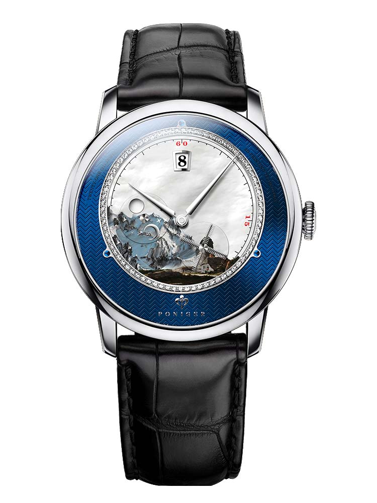 Poniger Men Blue Mechanical Automatic Watches 41mm.