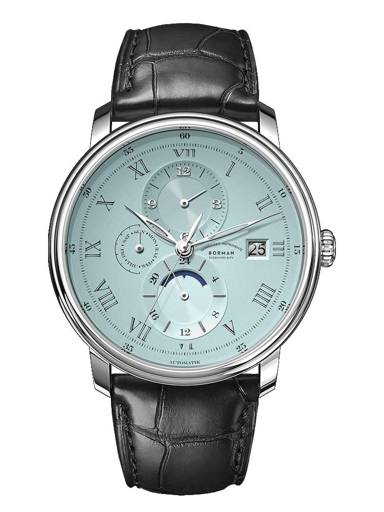 Borman Functional Men Leather Wristwatches 40mm.