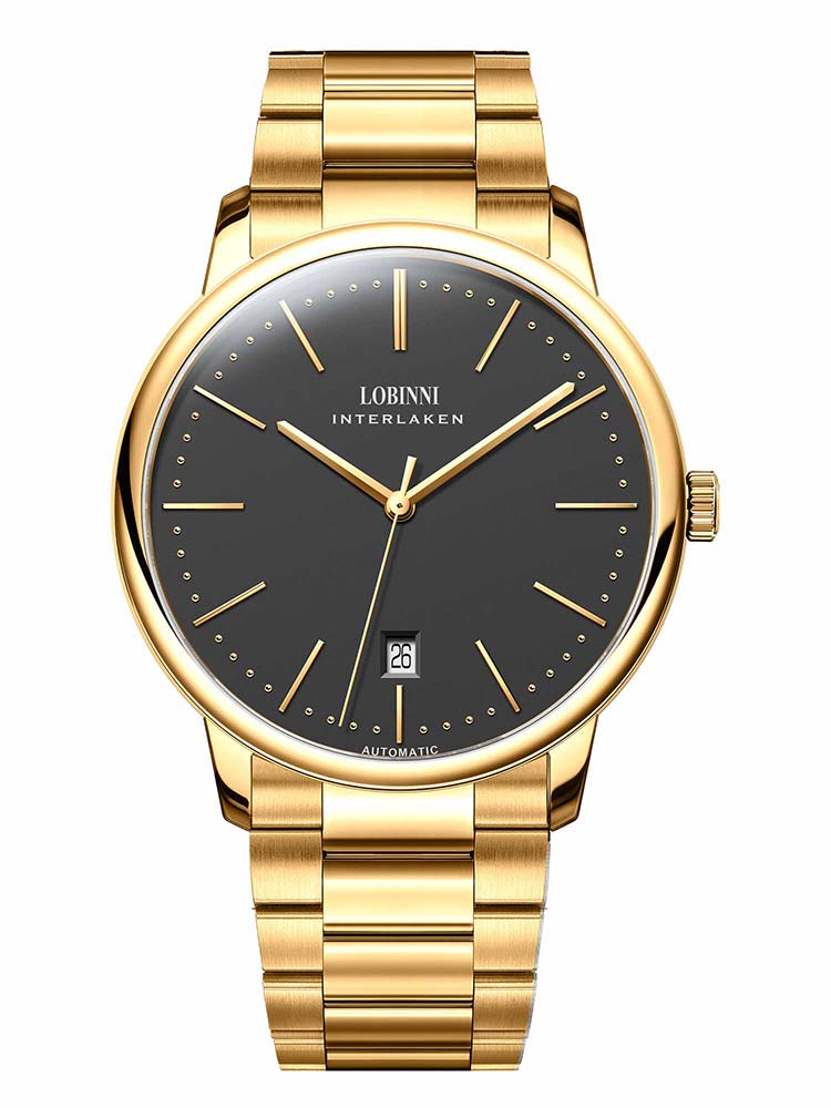 Lobinni Classic Stainless Steel Automatic Wristwatch 39.8mm.