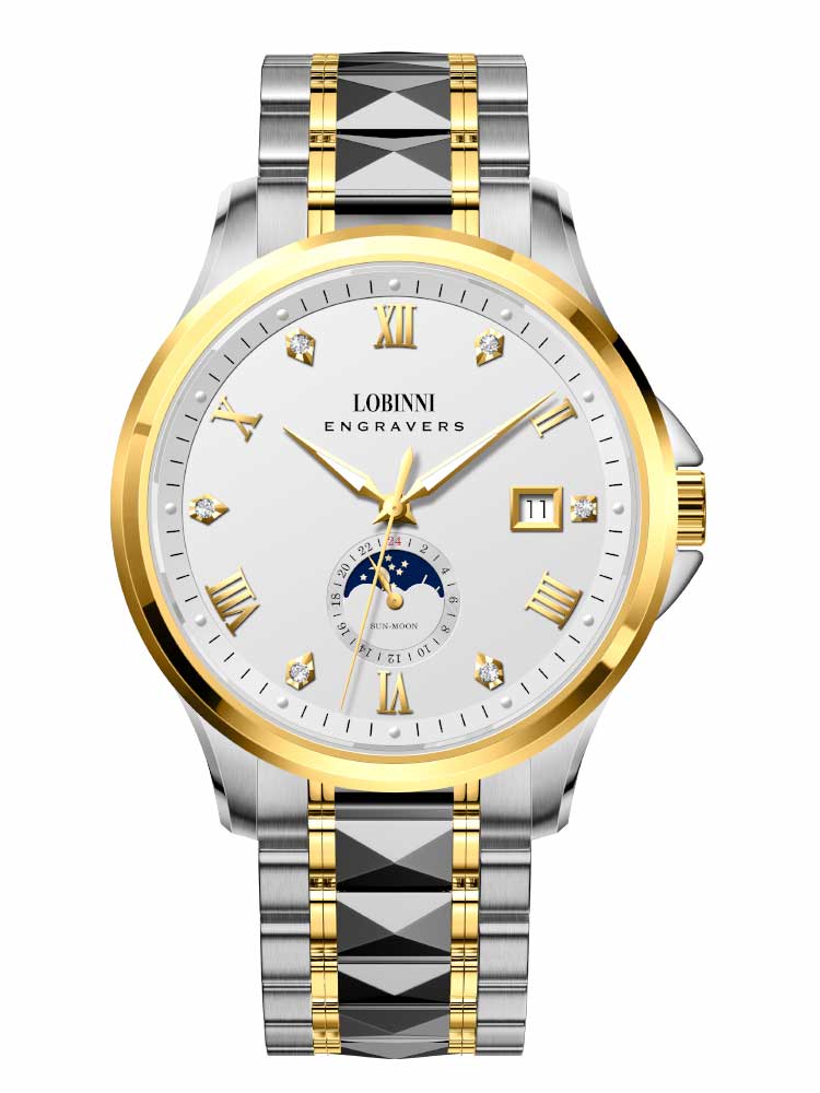 Lobinni Luminous Hand Sport Stainless Steel Automatic Watches 43.5mm.