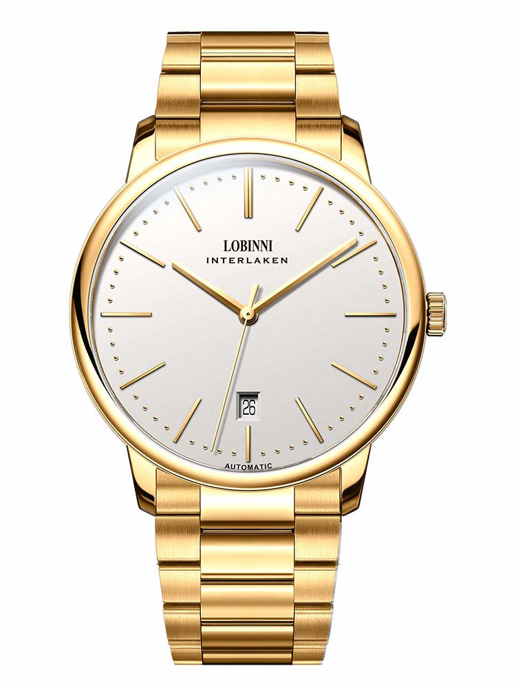 Lobinni Classic Stainless Steel Automatic Wristwatch 39.8mm.