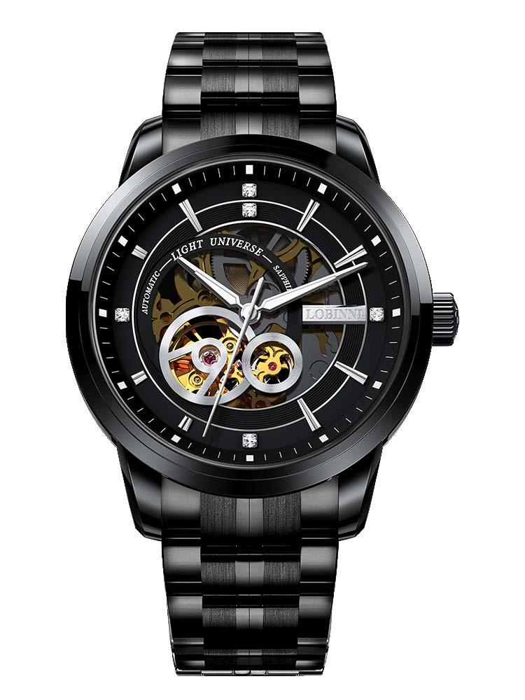 Lobinni Hollow Out Stainless Steel Automatic Wristwatch 42mm.