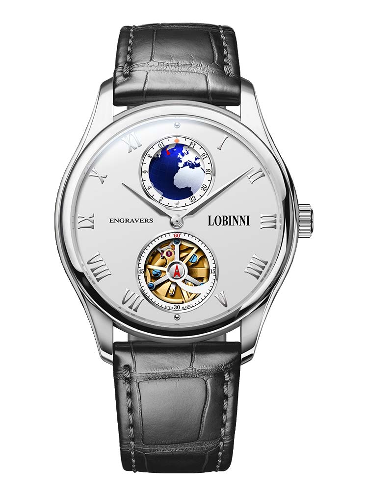 Lobinni Men Design Leather Automatic Watches 40.5mm.