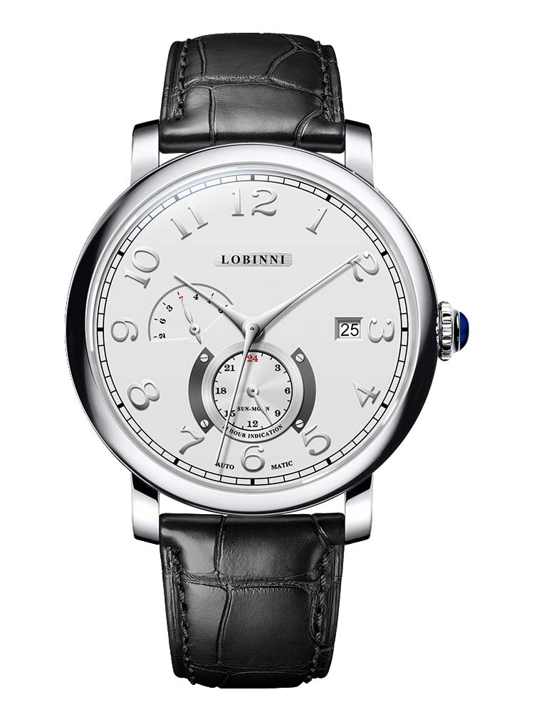 Lobinni Men Automatic Watches With Leather Strap 42mm.