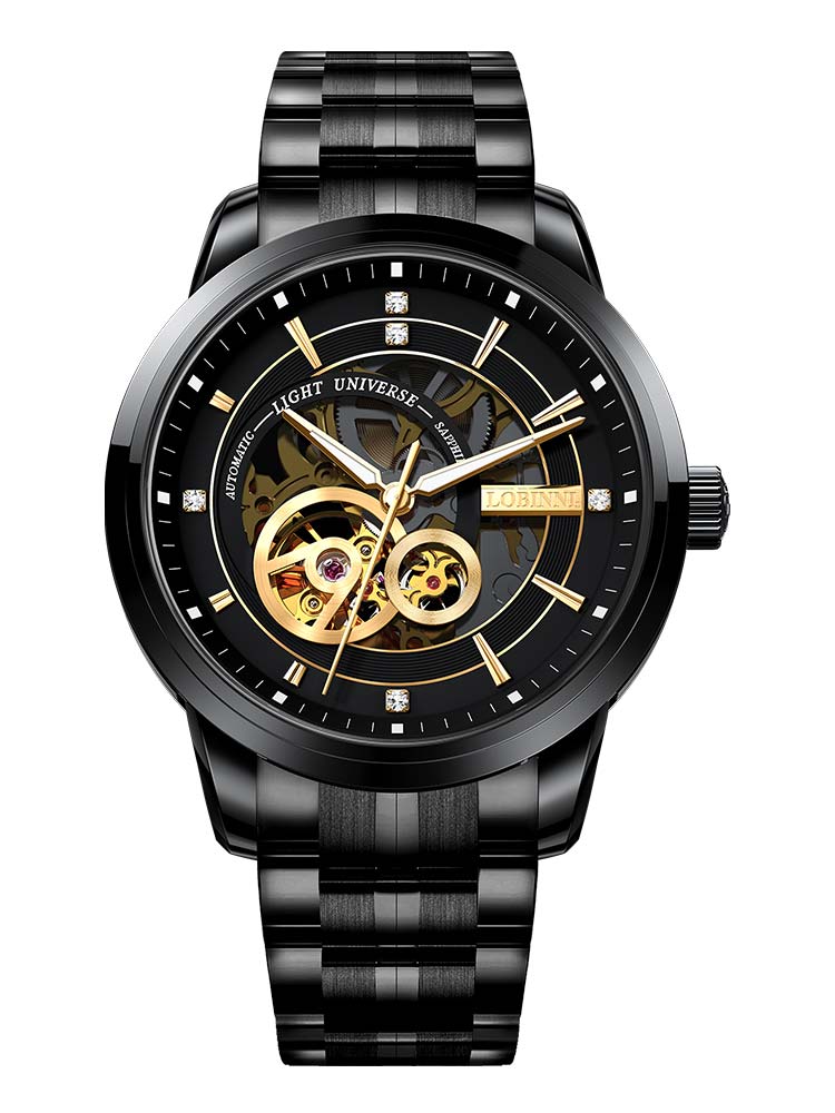 Lobinni Hollow Out Stainless Steel Automatic Wristwatch 42mm.