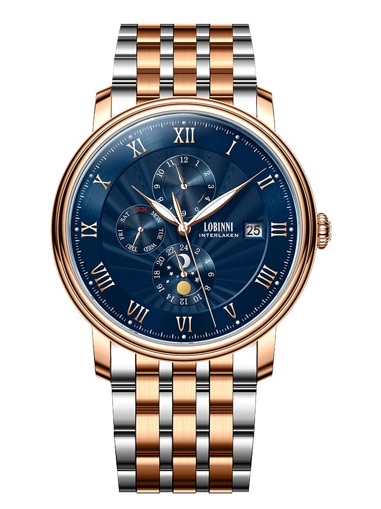 Lobinni Stainless Steel Strap 5ATM Men Automatic Watches 40mm.