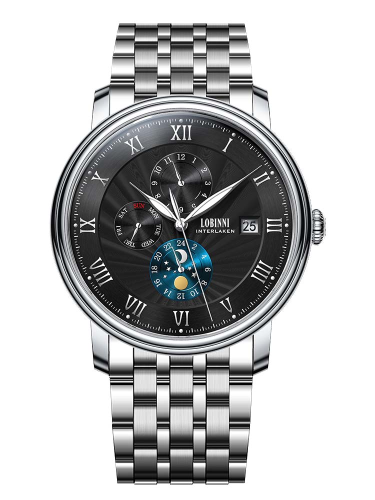 Lobinni Stainless Steel Strap 5ATM Men Automatic Watches 40mm.