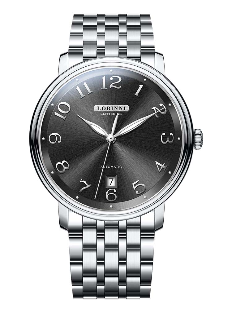 Lobinni Leather Belt Automatic Wristwatches For Mens 41mm.