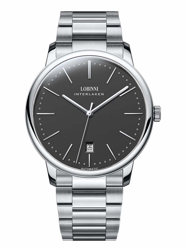 Lobinni Classic Stainless Steel Automatic Wristwatch 39.8mm.