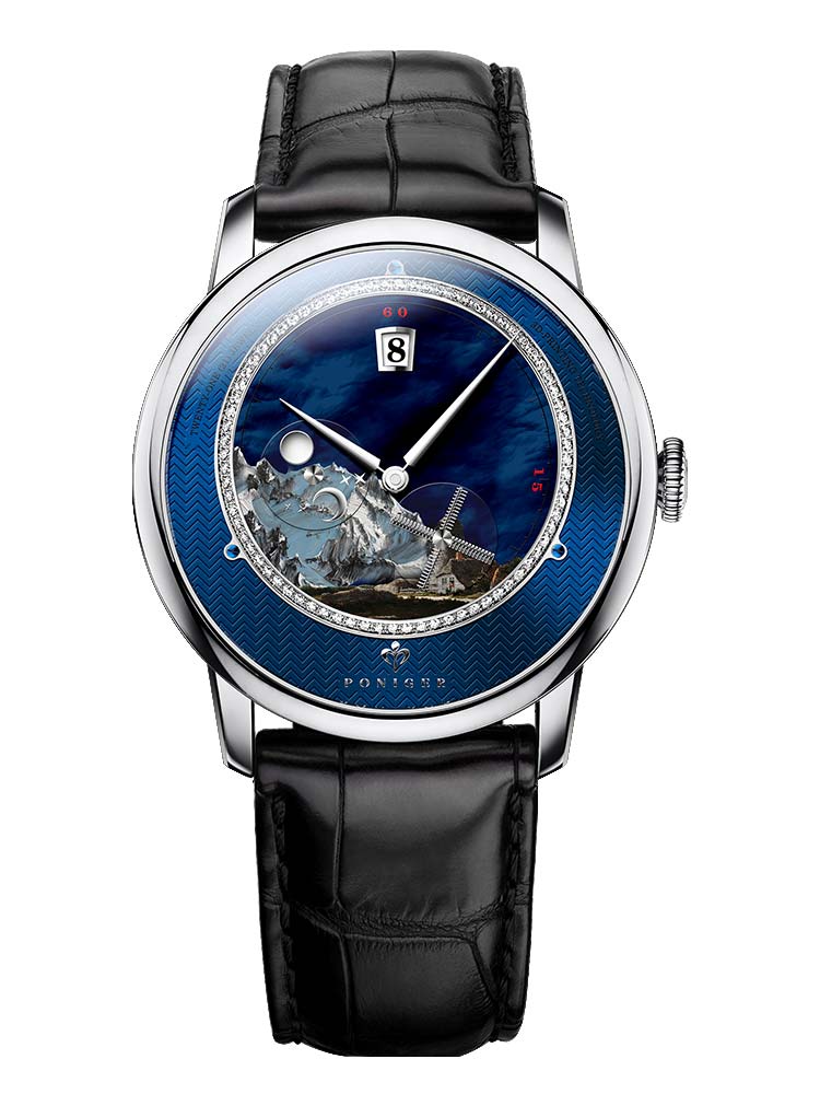 Poniger Men Blue Mechanical Automatic Watches 41mm.
